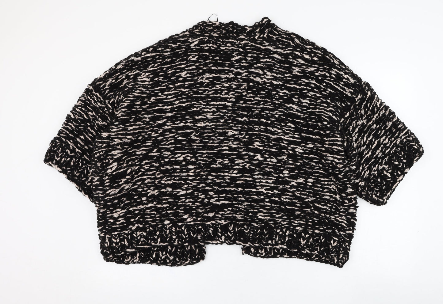 H&M Womens Black Square Neck  Polyester Cardigan Jumper Size M