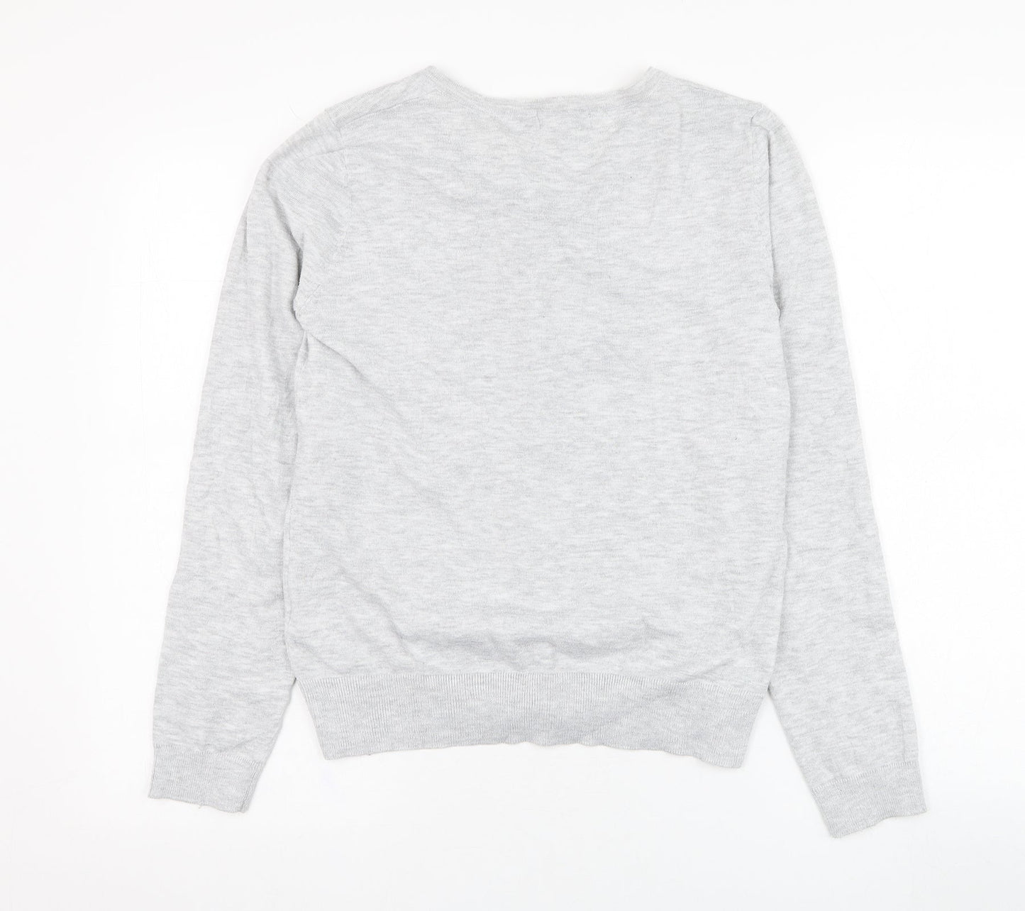 New Look Womens Grey Round Neck  Polyester Cardigan Jumper Size 12
