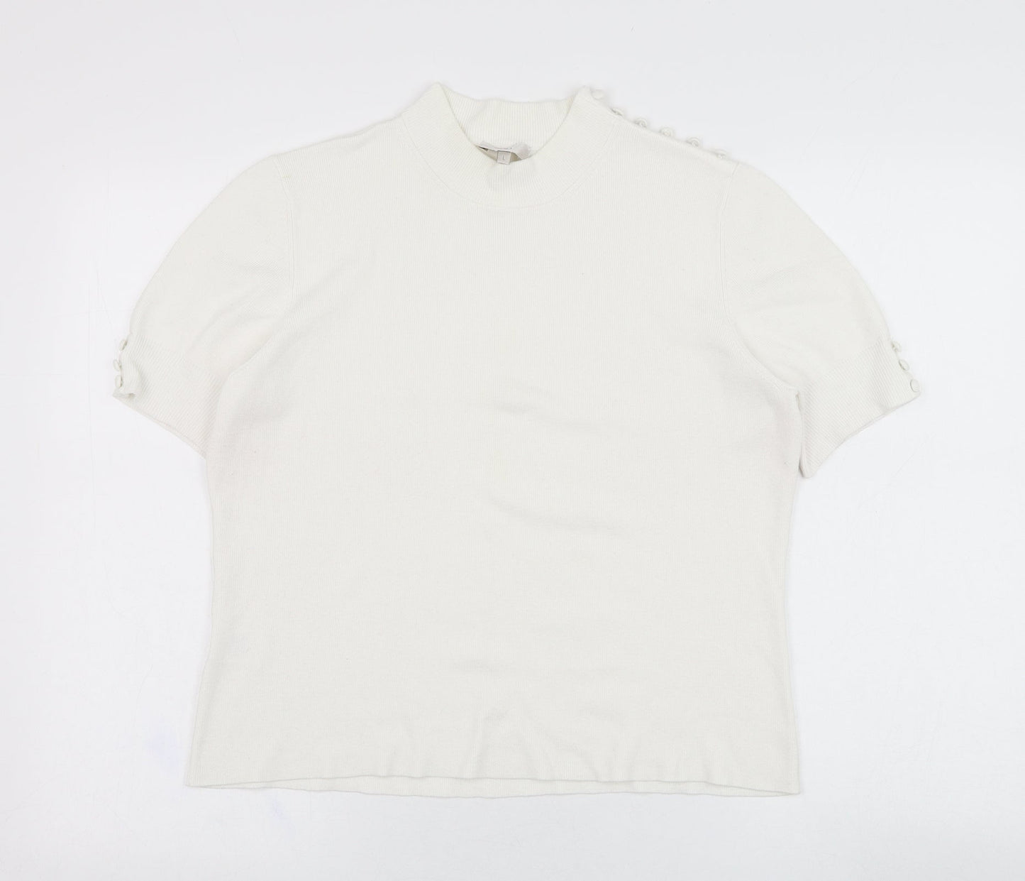 CC Womens Ivory  Viscose Pullover Sweatshirt Size L  Pullover