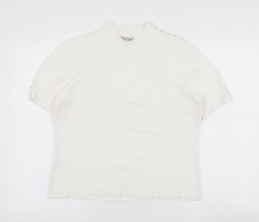 CC Womens Ivory  Viscose Pullover Sweatshirt Size L  Pullover