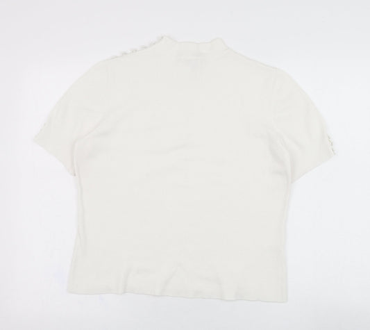 CC Womens Ivory  Viscose Pullover Sweatshirt Size L  Pullover