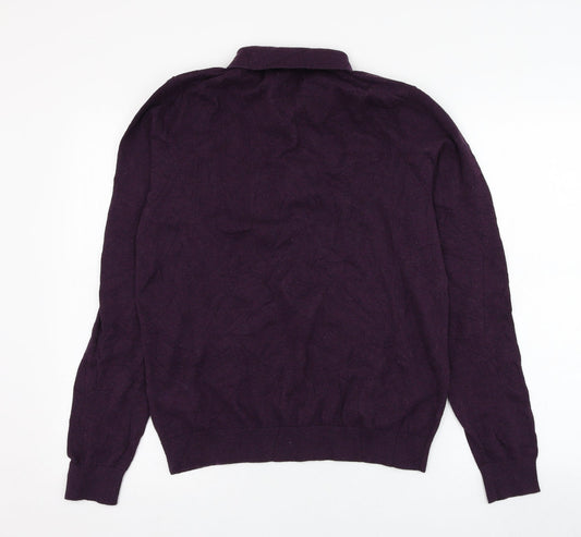 Marks and Spencer Mens Purple  Cotton Pullover Sweatshirt Size M