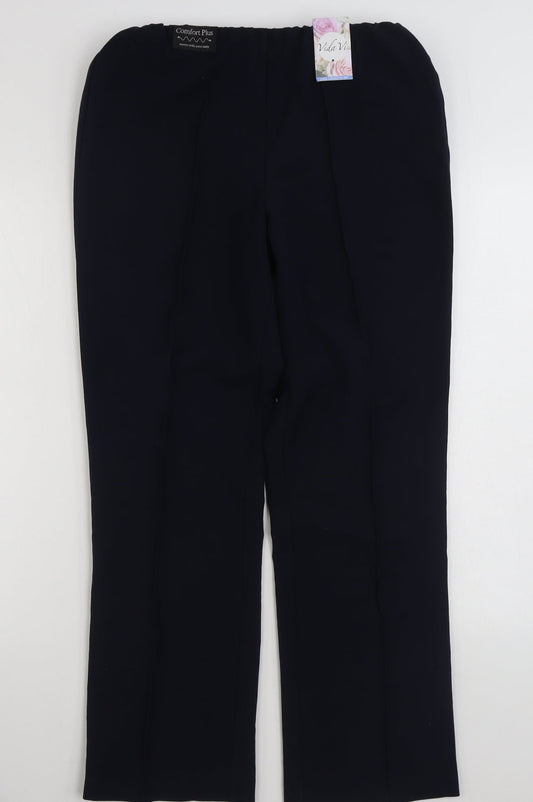 Vida Vi  Womens Blue  Polyester Trousers  Size 10 L29 in Regular