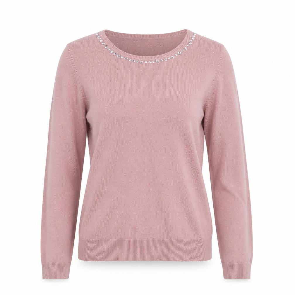 Marks and Spencer Womens Pink Crew Neck  Acrylic Pullover Jumper Size 10