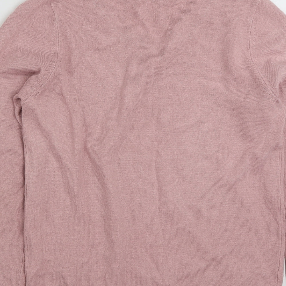Marks and Spencer Womens Pink Crew Neck  Acrylic Pullover Jumper Size 10
