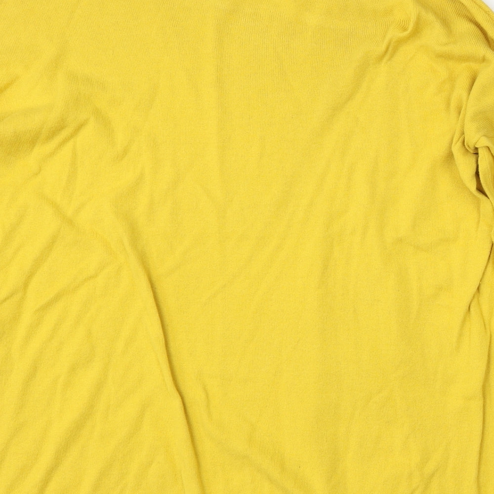 Lara Knit Womens Yellow Round Neck  Cotton Pullover Jumper Size S