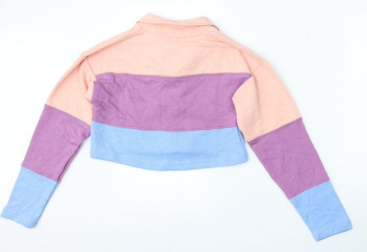 I SAW IT FIRST Womens Multicoloured Striped Polyester Pullover Sweatshirt Size 6