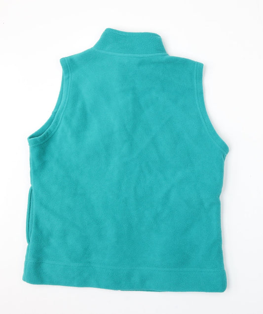 EWM Womens Green  Polyester Vest Sweatshirt Size 14  Zip