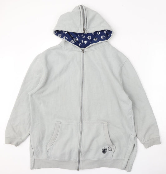 Holland America Line Womens Grey  Cotton Full Zip Hoodie Size M  Zip