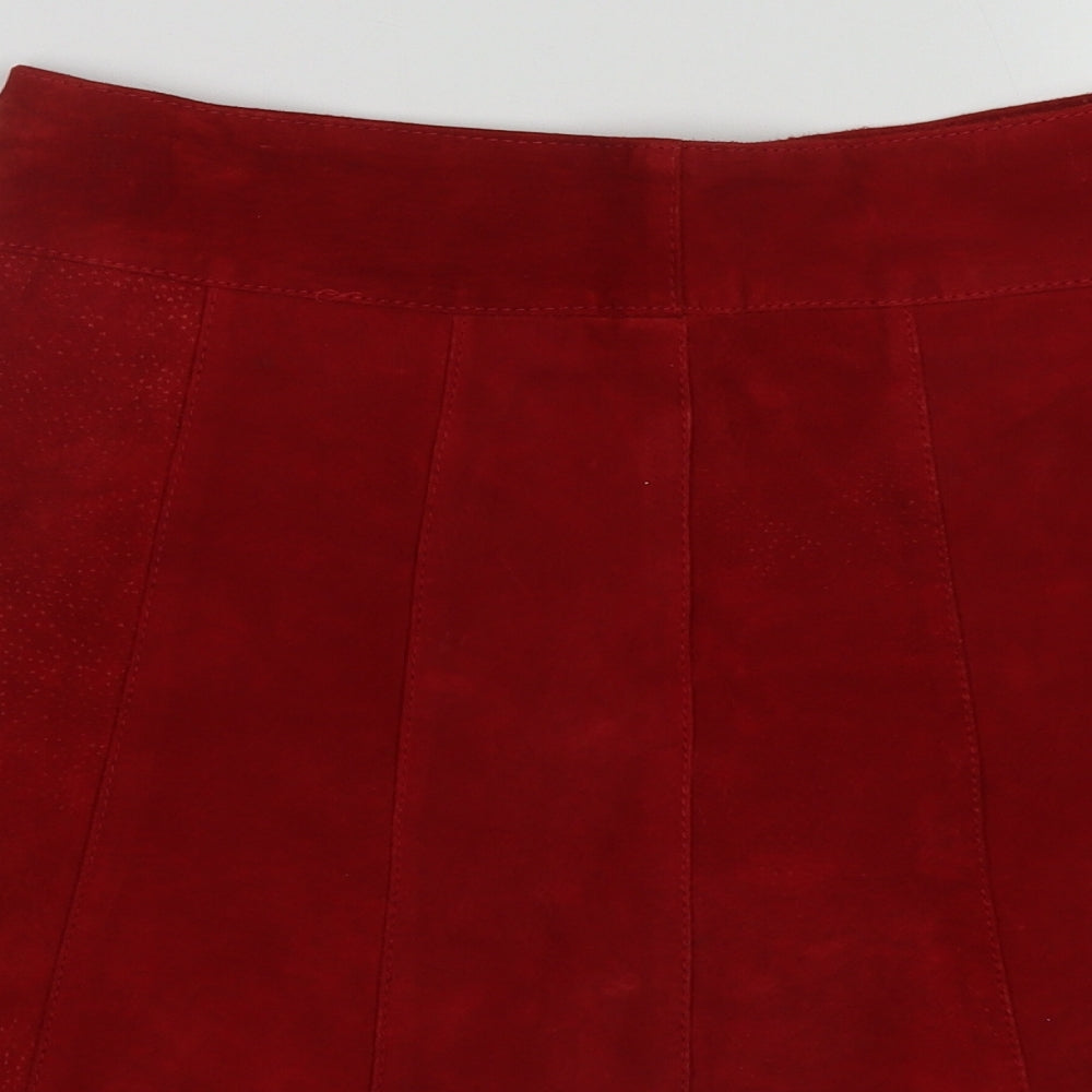 The Outer Edge Womens Red  Polyester A-Line Skirt Size 12   Snap