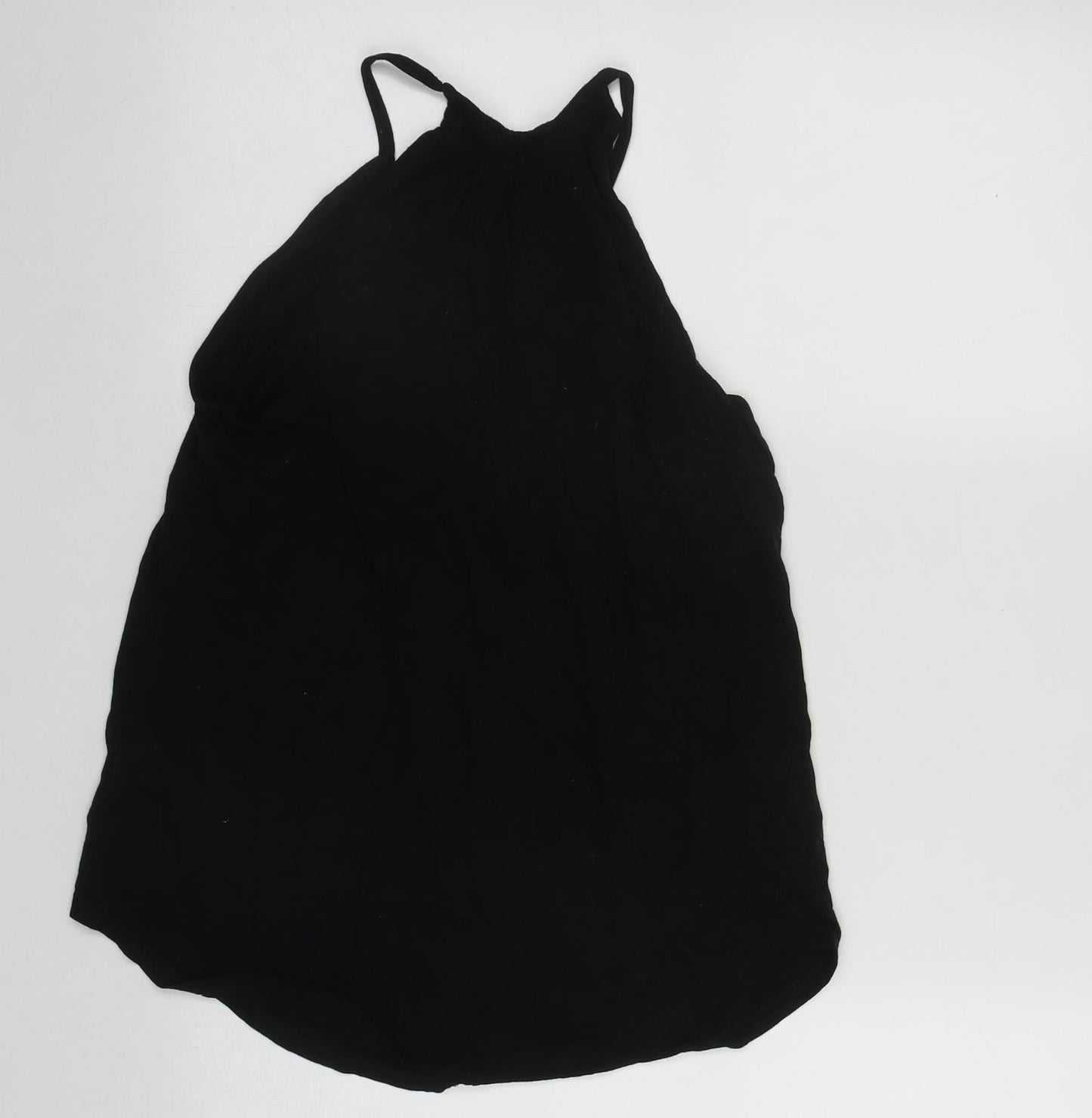 New Look Womens Black  Cotton Basic Tank Size 10 Roll Neck