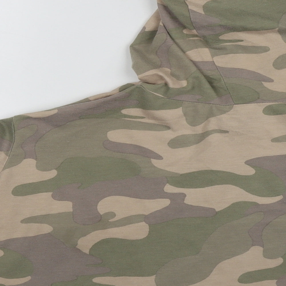 Hollister Womens Multicoloured Camouflage Cotton Pullover Hoodie Size S