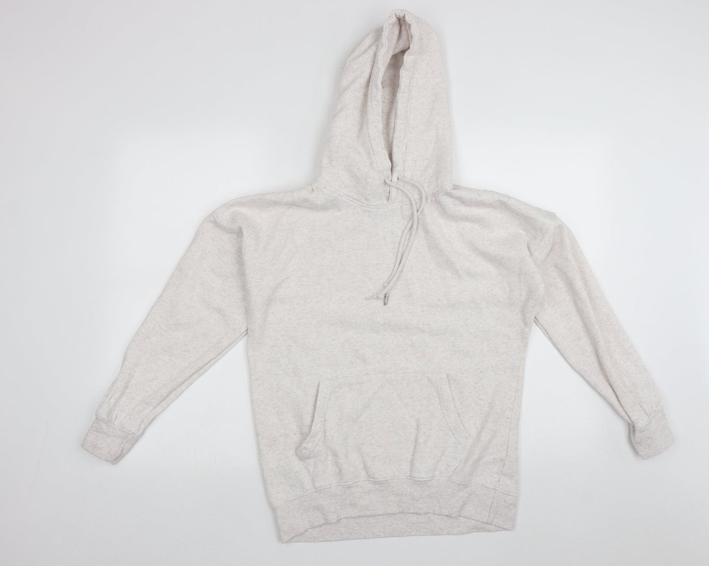 New Look Womens Ivory  Cotton Pullover Hoodie Size S  Drawstring