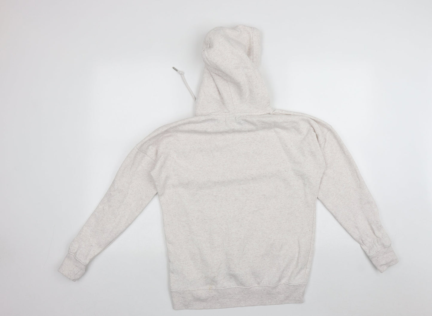 New Look Womens Ivory  Cotton Pullover Hoodie Size S  Drawstring