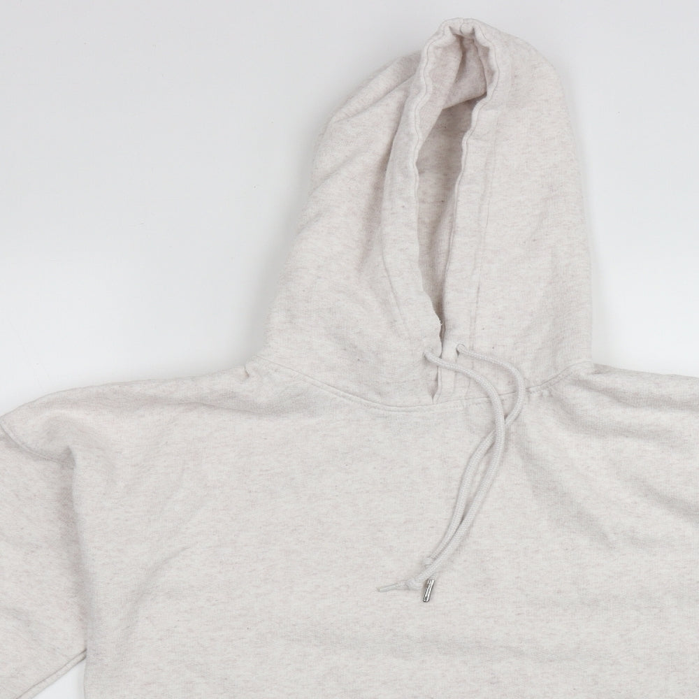 New Look Womens Ivory  Cotton Pullover Hoodie Size S  Drawstring