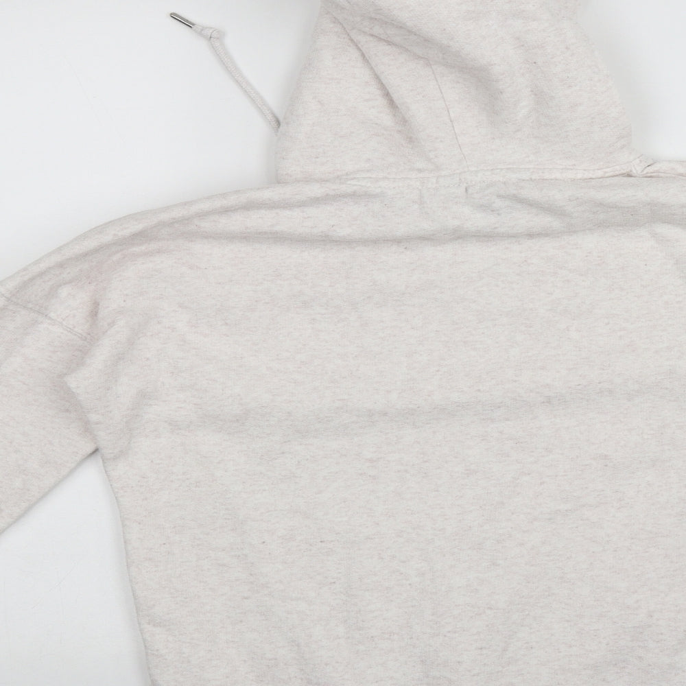 New Look Womens Ivory  Cotton Pullover Hoodie Size S  Drawstring