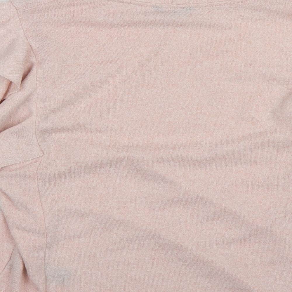 M&Co Womens Pink Round Neck  Polyester Pullover Jumper Size 8