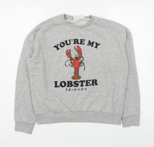 M&Co Girls Grey  Cotton Pullover Sweatshirt Size 14 Years  Pullover