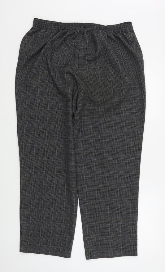 BM Womens Grey Plaid Polyester Trousers  Size 18 L27 in Regular