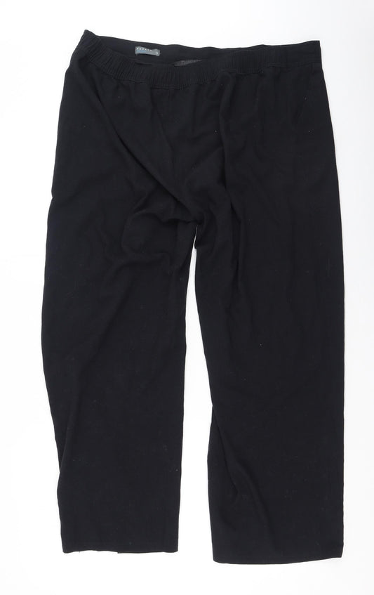 Papaya Womens Black  Polyester Trousers  Size 20 L29 in Regular