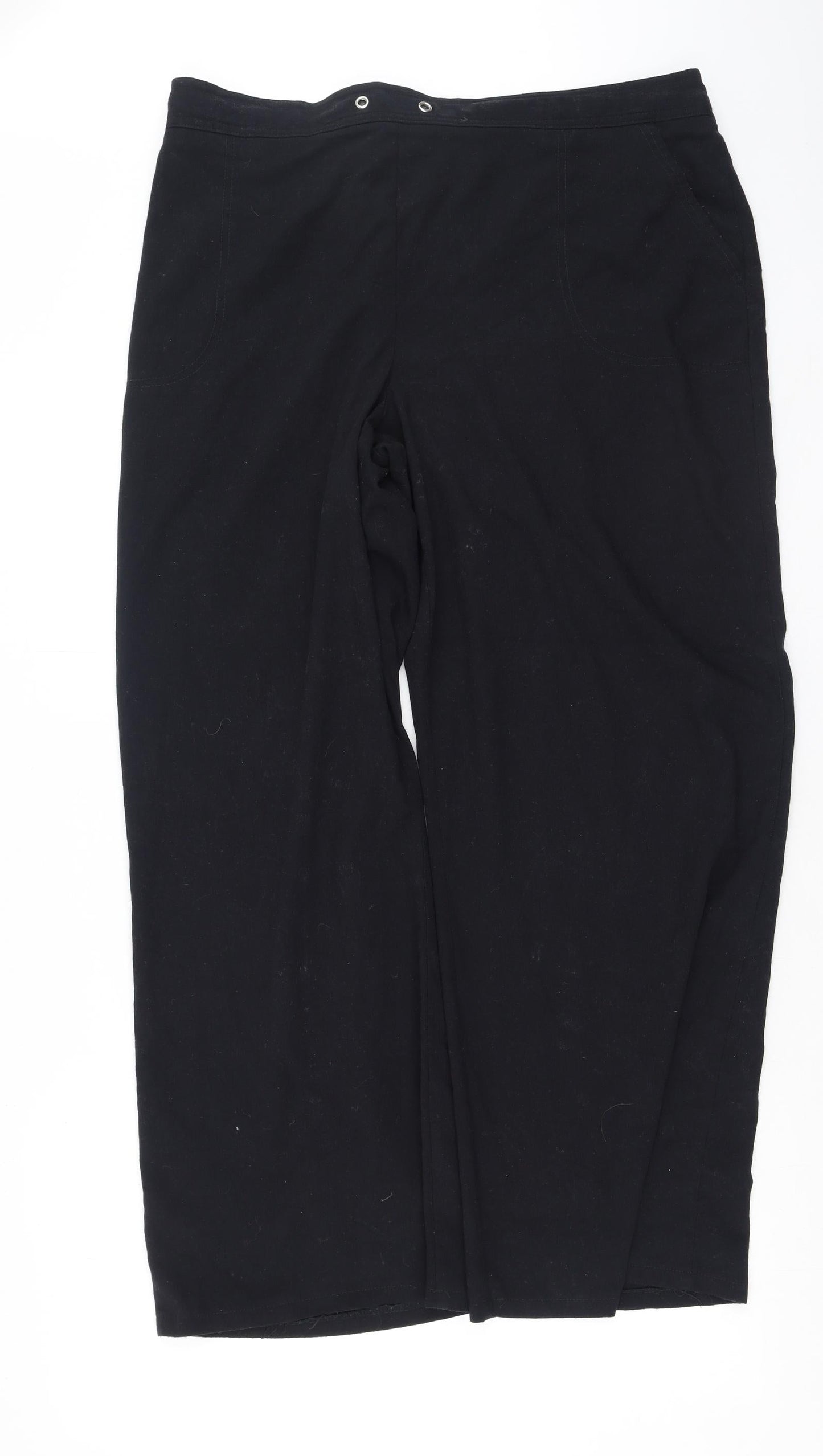 Papaya Womens Black  Polyester Trousers  Size 20 L29 in Regular
