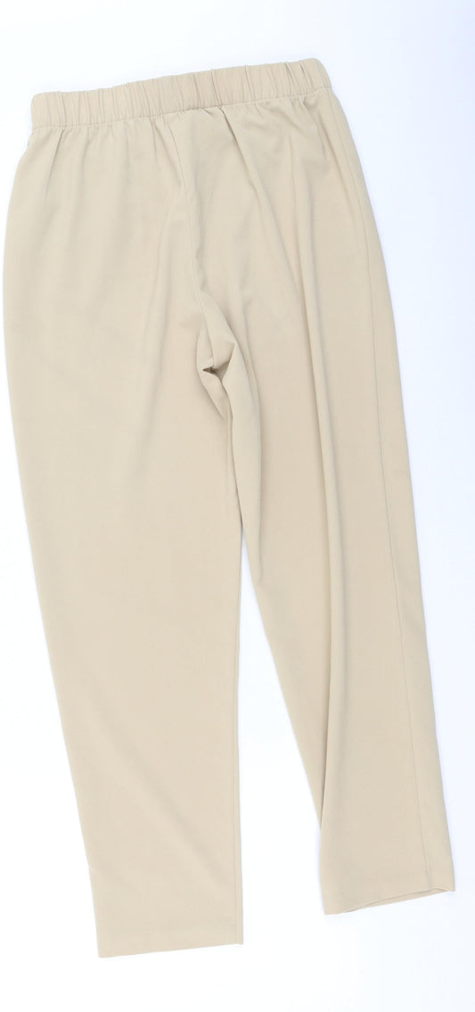 H&M Womens Beige  Cotton Trousers  Size 42 L27 in Regular