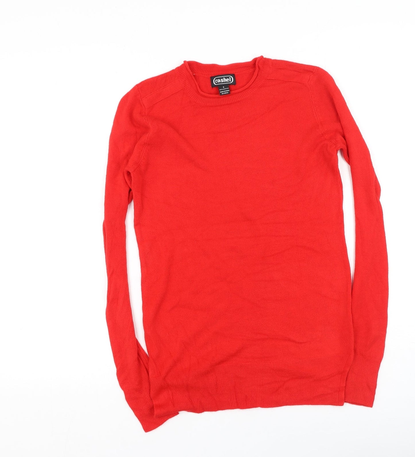 Cashel Womens Red High Neck  Acrylic Pullover Jumper Size S