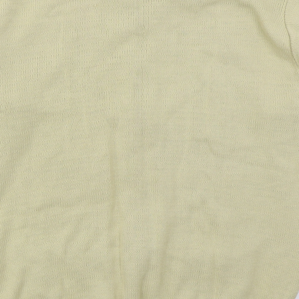 Carabou Mens Beige Crew Neck  Acrylic Full Zip Jumper Size M