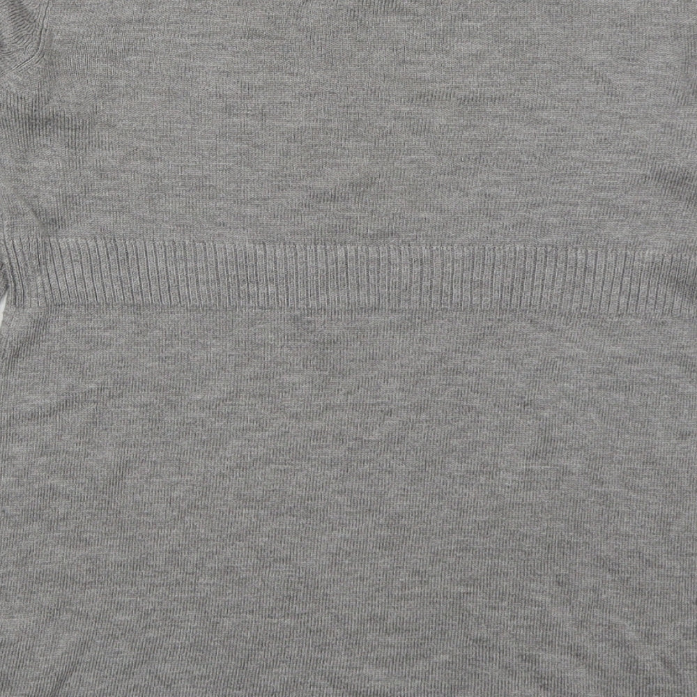 H&M Womens Grey Boat Neck  Acrylic Pullover Jumper Size S