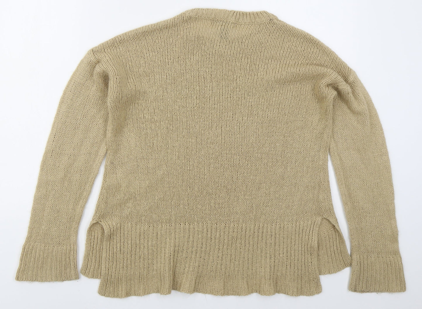 New Look Womens Beige Crew Neck  Acrylic Pullover Jumper Size S