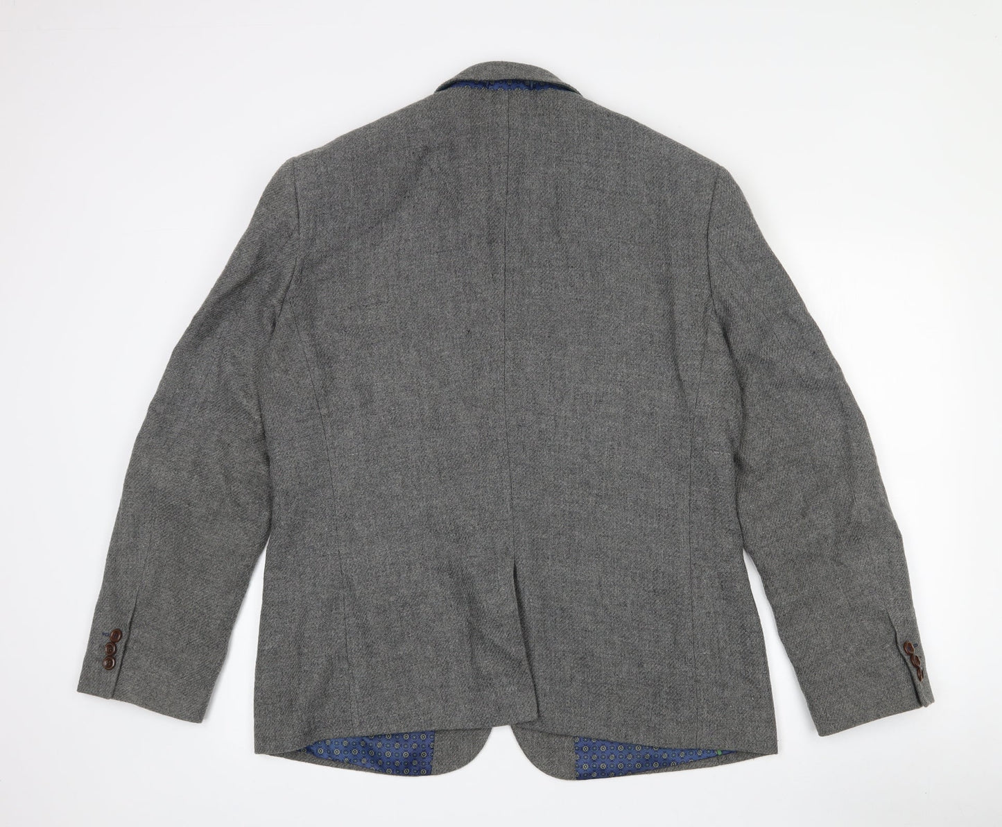 Easy Mens Grey  Acrylic Jacket Blazer Size L