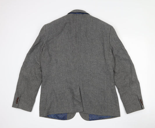 Easy Mens Grey  Acrylic Jacket Blazer Size L