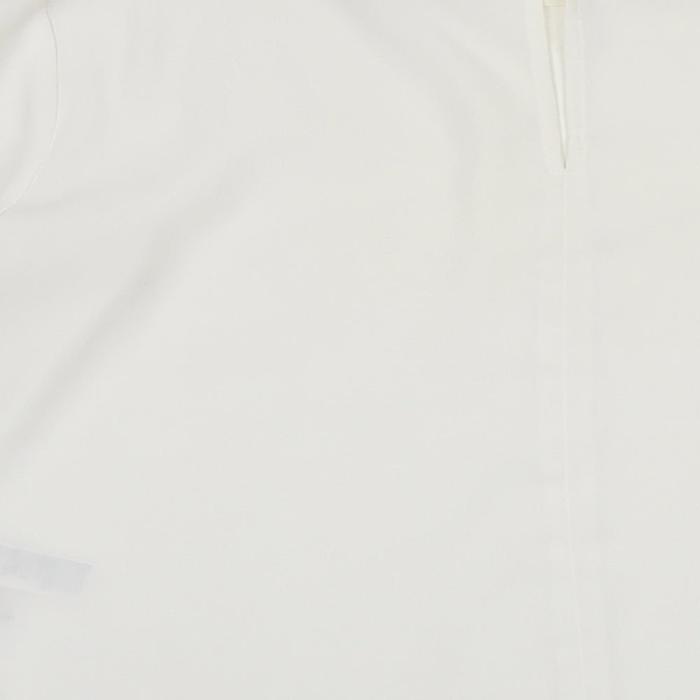 Topshop Womens White  Polyester Kimono Blouse Size 10 Round Neck