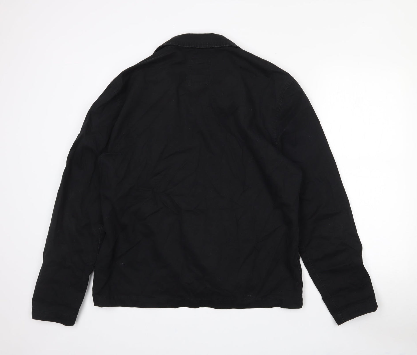 New Look Mens Black  Cotton  Button-Up Size L Collared Button