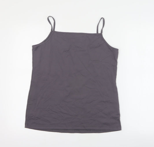 ZBiz Womens Grey  Polyamide Basic Tank Size XL Round Neck