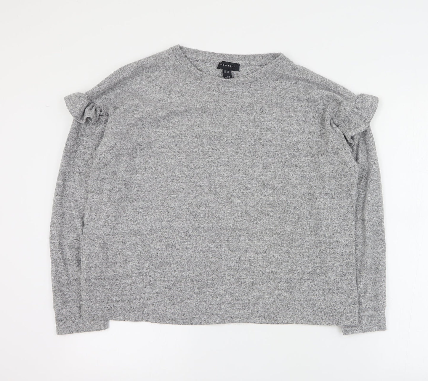 New Look Womens Grey Round Neck  Viscose Pullover Jumper Size M
