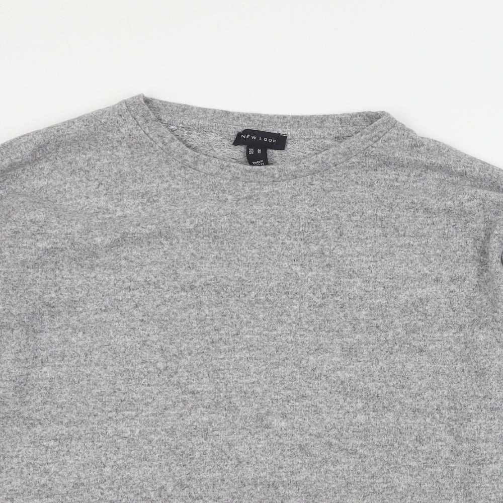 New Look Womens Grey Round Neck  Viscose Pullover Jumper Size M