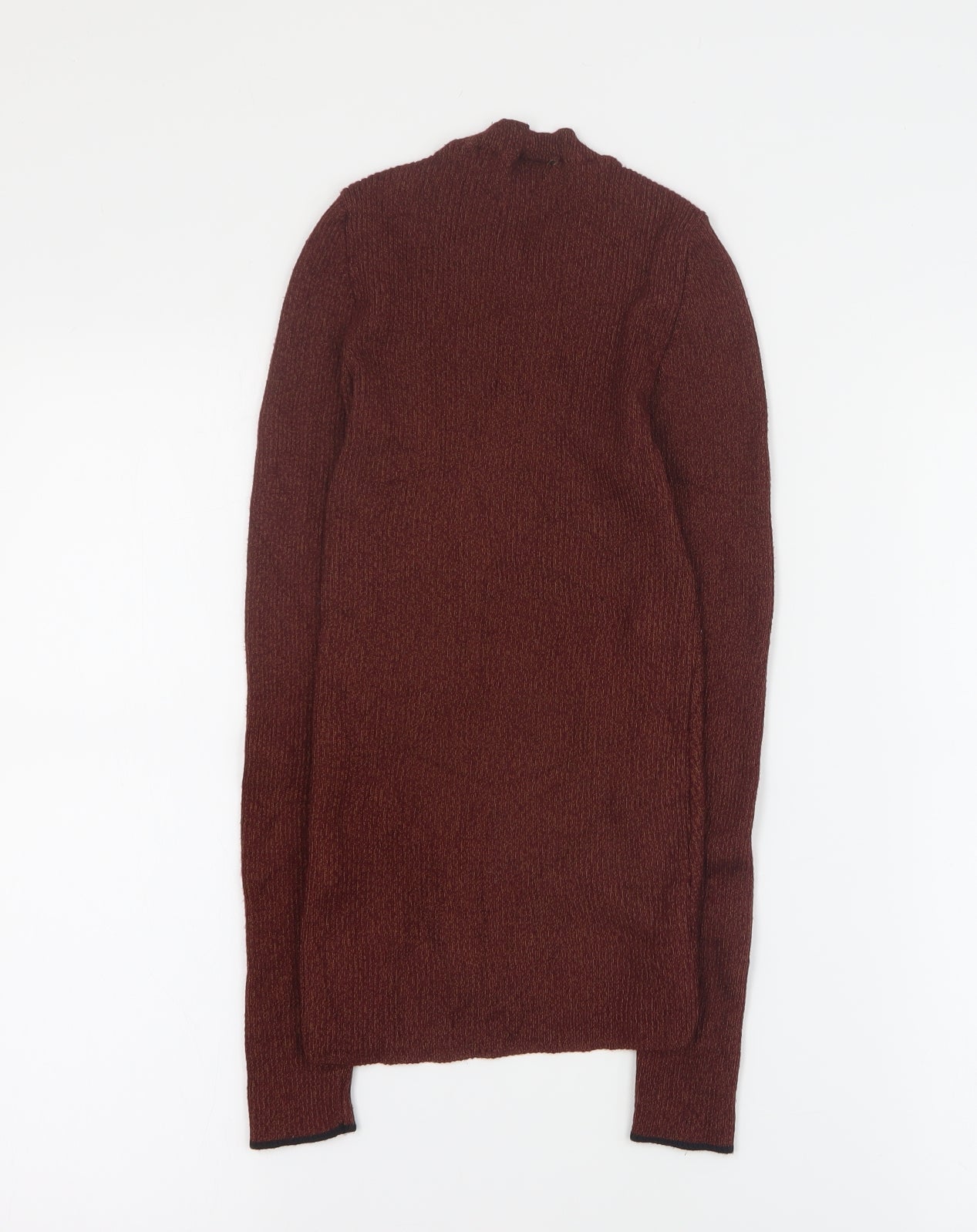 Topshop Womens Brown Round Neck  Viscose Pullover Jumper Size 8