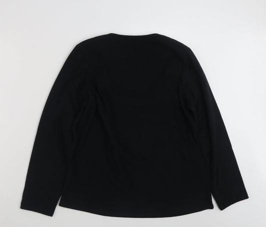 Marks and Spencer Womens Black  100% Polyester Pullover Sweatshirt Size 16  Pullover