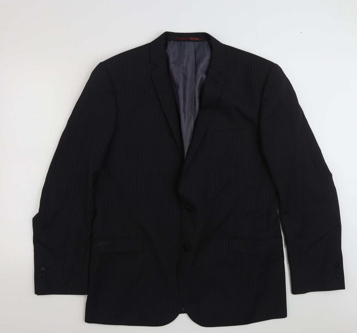 NEXT Mens Black Striped  Jacket Suit Jacket Size 44