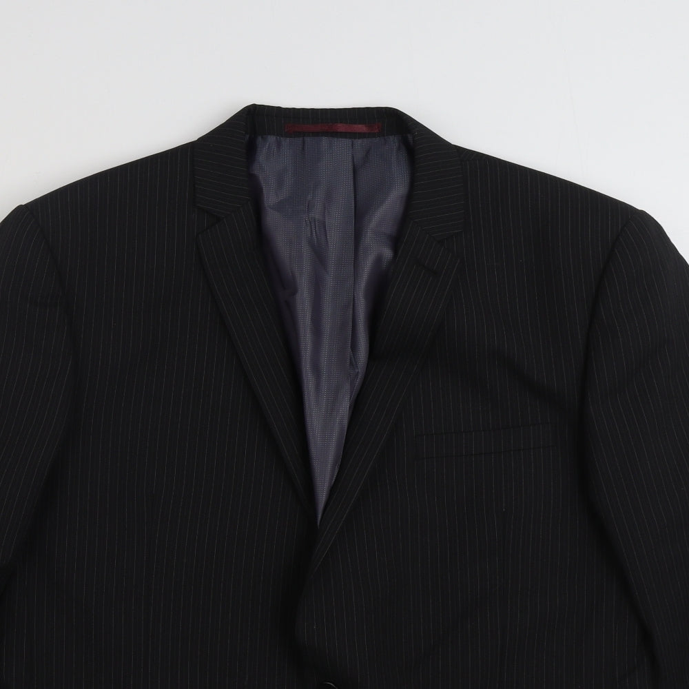 NEXT Mens Black Striped  Jacket Suit Jacket Size 44