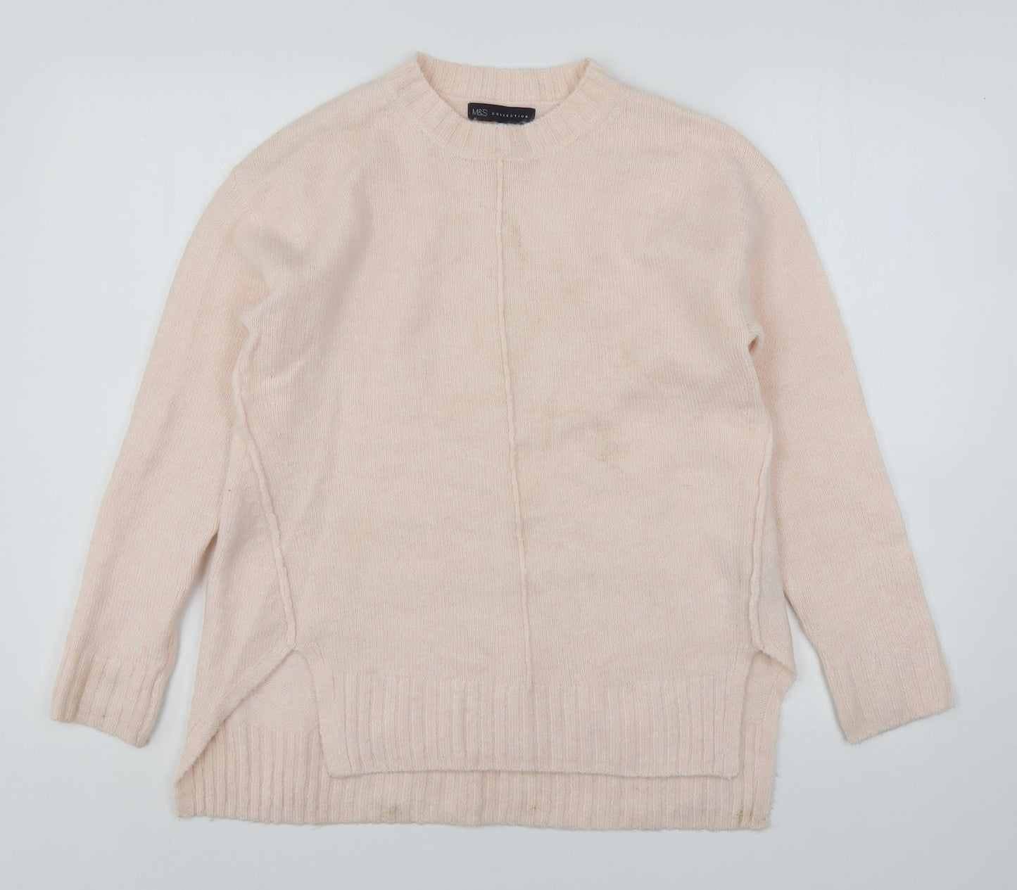 Marks and Spencer Womens Pink Round Neck  Acrylic Pullover Jumper Size S