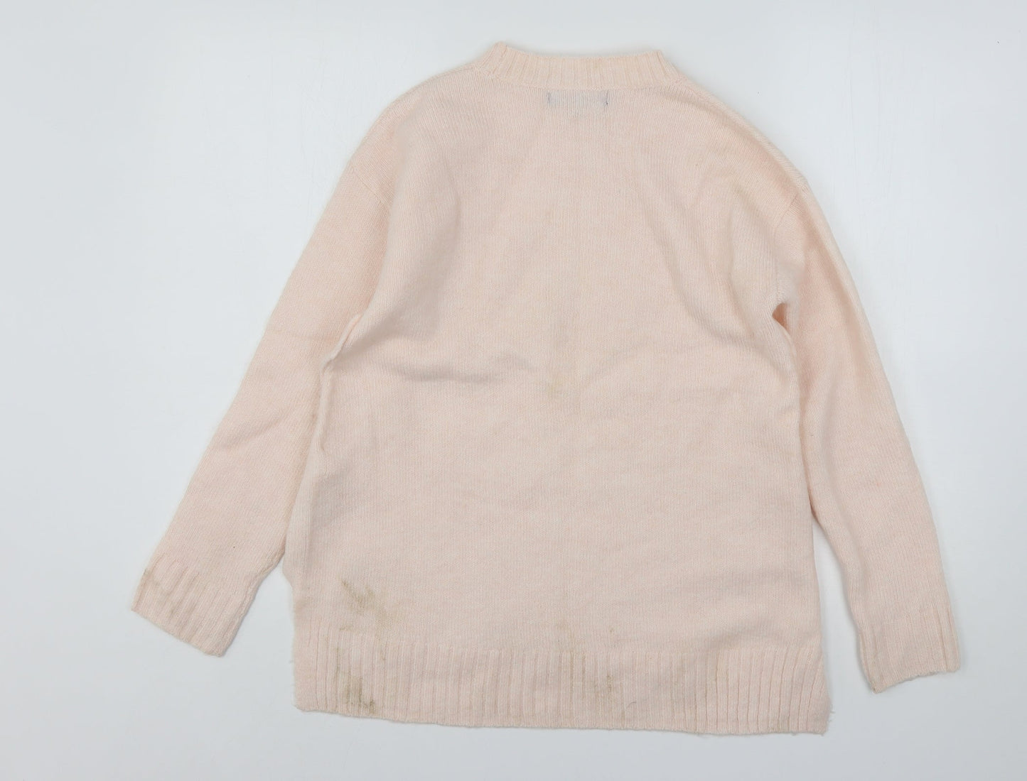 Marks and Spencer Womens Pink Round Neck  Acrylic Pullover Jumper Size S