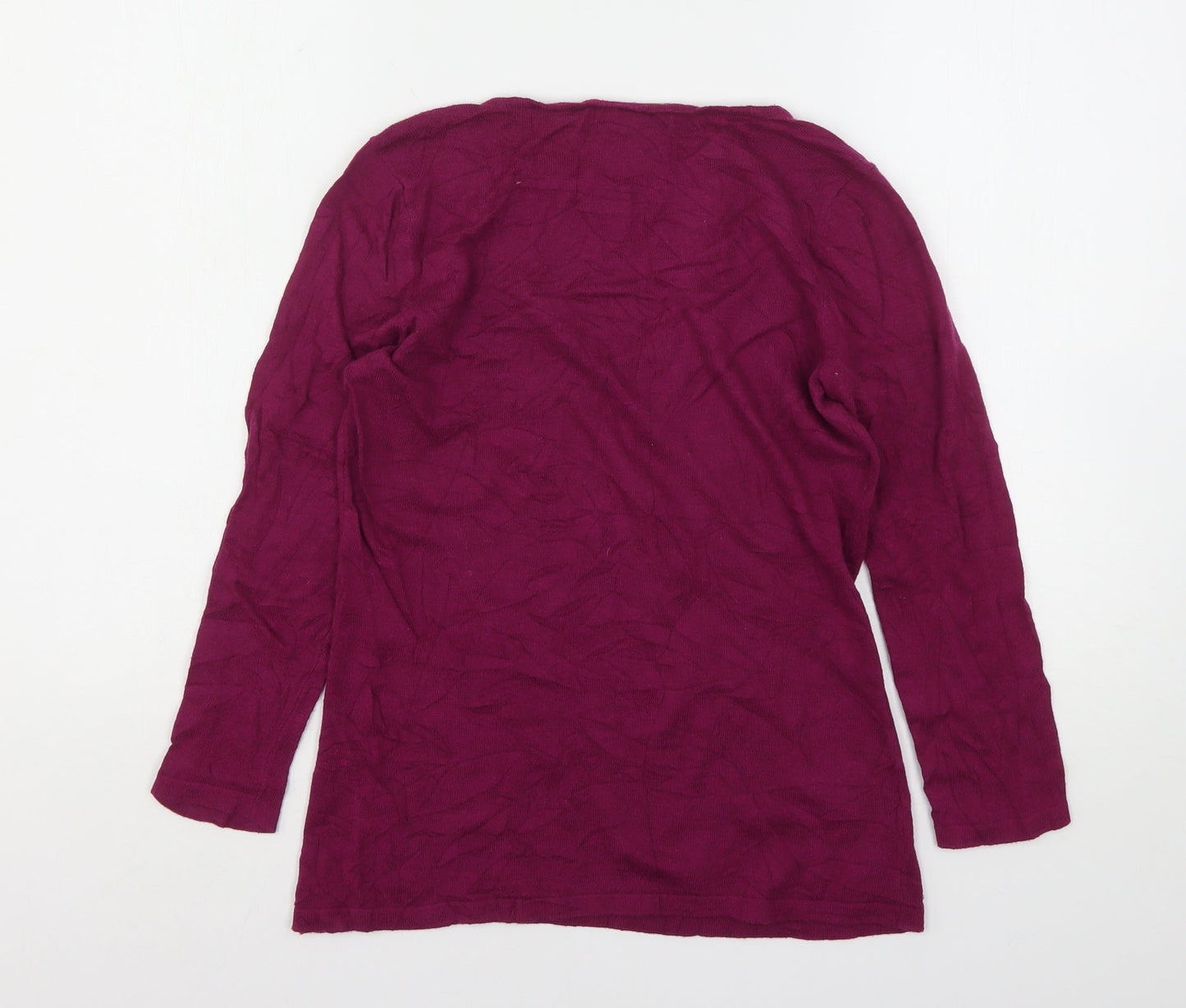 NEXT Womens Purple Square Neck  Cotton Pullover Jumper Size 8