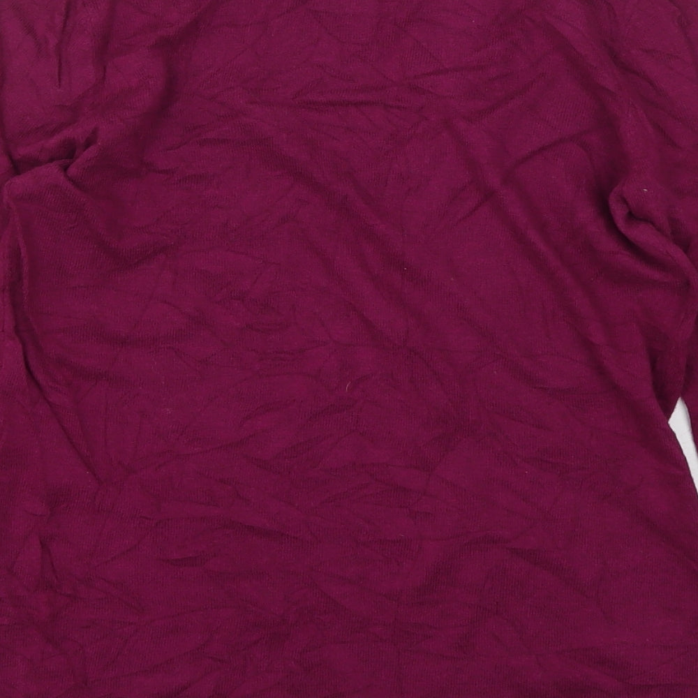 NEXT Womens Purple Square Neck  Cotton Pullover Jumper Size 8