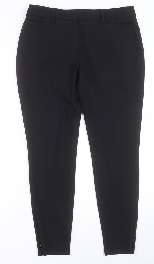 NEXT Womens Black  Polyester Trousers  Size 10 L29 in Regular Hook & Eye