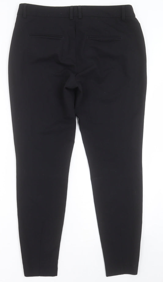NEXT Womens Black  Polyester Trousers  Size 10 L29 in Regular Hook & Eye