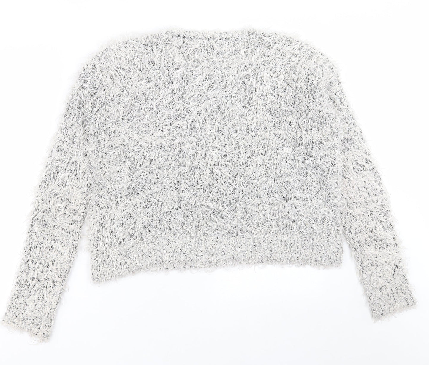 H&M Womens Grey Crew Neck  Acrylic Pullover Jumper Size S