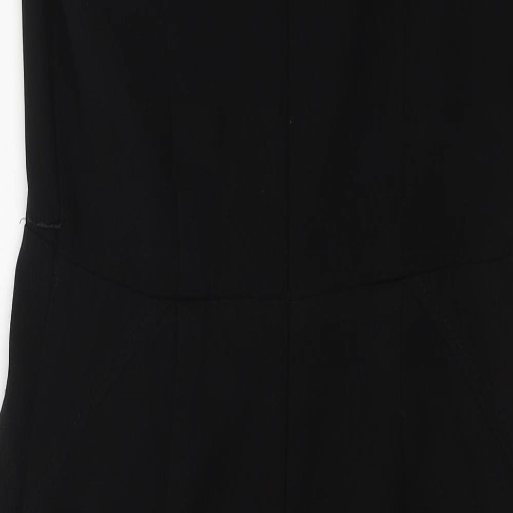 Papaya Womens Black  Polyester Pencil Dress  Size 8  Round Neck Zip