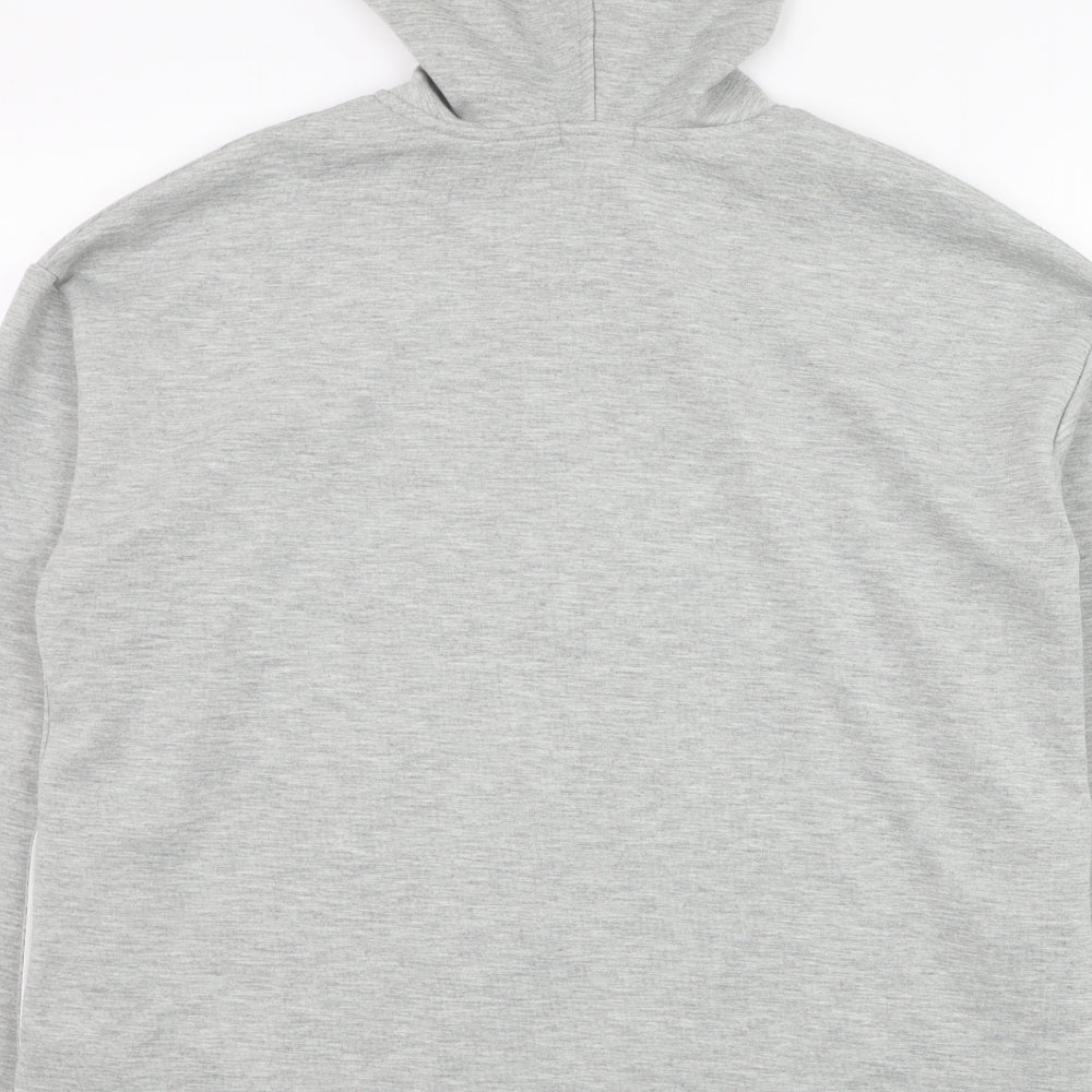 Stradivarius Mens Grey  Polyester Pullover Hoodie Size S